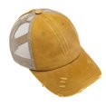 thumbnail image 1 of HNMKIU Basic Adjustable Mens Baseball Hats Ponytail-Friendly Design with Quick-Drying Mesh for Casual and Sports Wear Yellow,One Size, 1 of 3