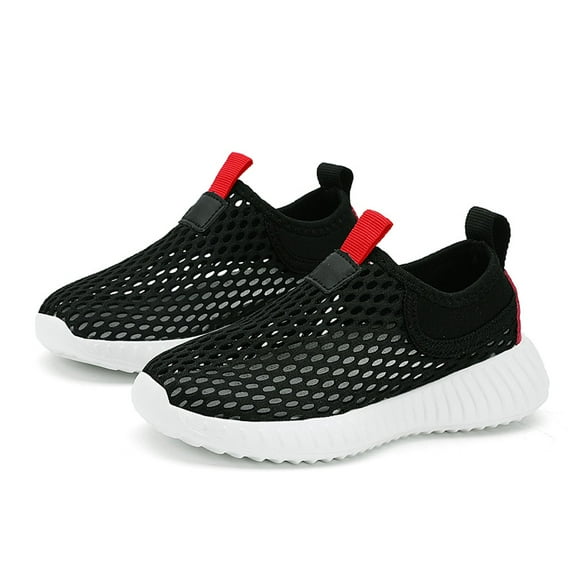 HNMKIU Big Kids Sneakers Breathable Mesh -On Sports Shoes for Boys and Girls 5-12Y b-Clear,10.5-11 Years
