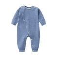 thumbnail image 1 of HNMKIU Boys Baby Romper Jumpsuit Baby Outwear Thermal Double Sided Pajamas Bodysuit for Fall Seasons 1 Month to 2 Years 2-Blue,6-12 Months, 1 of 7