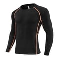 thumbnail image 1 of HNMKIU Boys Compression Athletic Shirt For Basketball Football Training Performance Warm Base Layer Fitness Workout Top Orange,5-6 Years, 1 of 5