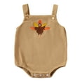thumbnail image 1 of HNMKIU Boys Girls Sleeveless Thanksgiving Outfit Cake Turkey Print Romper Bodysuit Children's Clothes Set for Fall and Winter Khaki-1,3-6 Months, 1 of 4