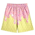 thumbnail image 1 of HNMKIU Boys Summer Casual Baseball Shorts with Ice Print Design Elastic Waistband and Side Pockets for Comfortable Outdoor Play Light Yellow,5-6 Years, 1 of 3