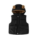 thumbnail image 1 of HNMKIU Boys Down Vest with Attached Hood Winter Warm Padded Sleeveless Jacket Boys Fall Jacket for Kids Outdoor Thermal Insulated Outerwear 2-7 Years Black,6-7 Years, 1 of 7
