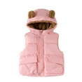thumbnail image 1 of HNMKIU Boys Down Vest with Attached Hood Winter Warm Padded Sleeveless Jacket Boys Fall Jacket for Kids Outdoor Thermal Insulated Outerwear 2-7 Years Pink,2-3 Years, 1 of 4