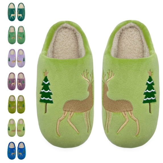HNMKIU Chrismas Boys Winter Slippers Indoor Shoes for Kids Cozy Warm Soft Children's Casual Comfortable Home Footwear Christmas Slippers for Fall and Winter