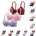 thumbnail image 1 of HNMKIU Bras for Women Pack Of 3 Seamless Wireless Bra Summer Thin Breathable Comfort No Underwire Daily Bra, 1 of 3