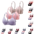 thumbnail image 1 of HNMKIU Bras for Women Pack Of 3 Seamless Wireless Bra Summer Thin Breathable Comfort No Underwire Daily Bra, 1 of 3