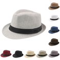 thumbnail image 1 of HNMKIU Breathable CurlyStraw Jazz Top Hat Outdoor Sun Baseball Caps For Men Grey,One Size, 1 of 3