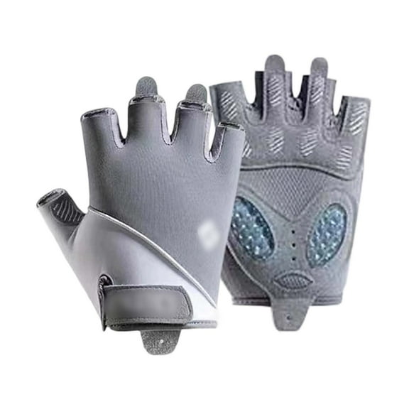 HNMKIU Breathable Fingerless Sports Gloves for Kids Outdoor Cycling Skateboarding and Play Grey,10-12