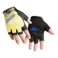 thumbnail image 1 of HNMKIU Breathable Half Finger Sports Gloves for Kids Outdoor Cycling Training and Play Yellow,4-6, 1 of 3