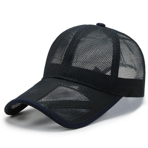 HNMKIU Breathable Mesh Baseball Cap for Outdoor Sports and Running Adjustable Lightweight Design for All Seasons Black,A
