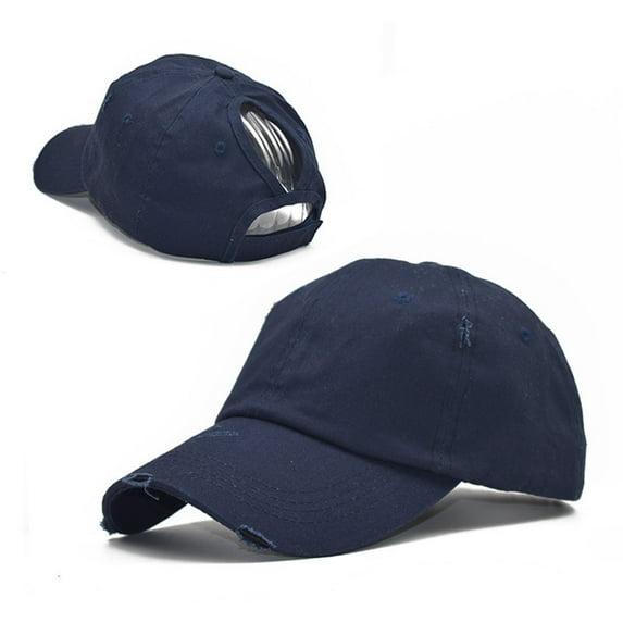 HNMKIU Breathable Ponytail Baseball Cap for Women Curved Brim Sun Hat Outdoor Sports Summer Spring Casual Wear Navy,One Size