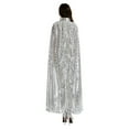 thumbnail image 1 of HNMKIU Cape with Hooded Sequin Cape for Women and Men Carnival Prop Accessories Elegant Draped Shawl for Stage Performances and Parties Silver,One Size, 1 of 9