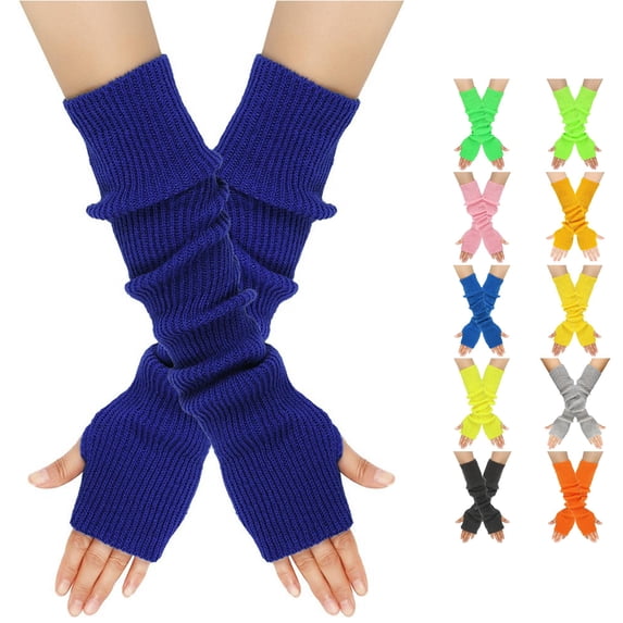 HNMKIU Casual Knitted Winter Soft Warm Yarn Mittens For Daily Use Outdoor Activities And Cold Weather Comfort BU2 - One Size