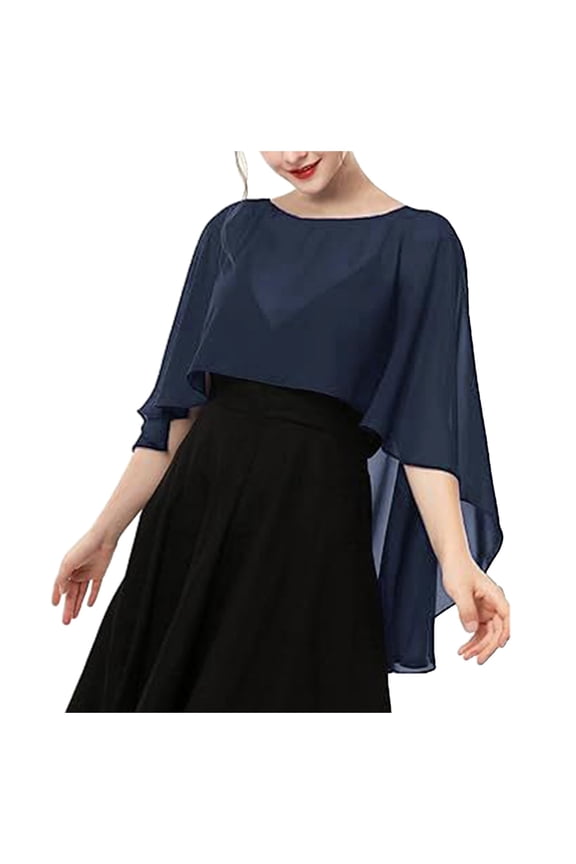 Choice Elegant Soft Chiffon Scarves for Dresses Women Accessories Navy,One Size