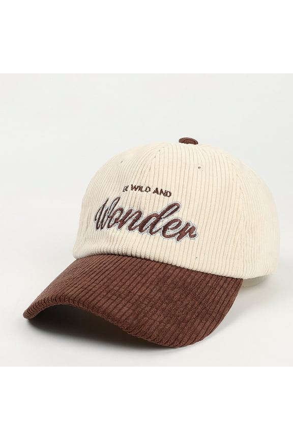 Classic Corduroy Baseball Cap for Men and Women Casual Prep Style Fashion Hat with Structured Coffee,One Size