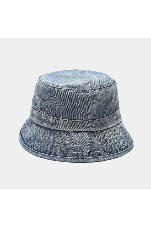 Classic Denim Fisherman Bucket Hat for Adults Outdoor Sun Fashion Baseball Cap Style Light blue,One Size
