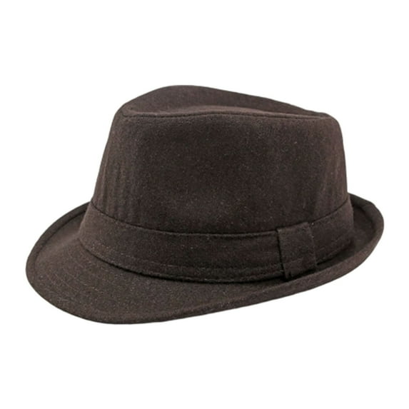HNMKIU Classic Fedora Hat for Men and Women Style Wide Brim Dress Hat for Outdoor Events and Daily Fashion Womens Hats 02_Coffee,One Size
