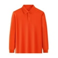 thumbnail image 1 of HNMKIU Classic Long Sleeve Solid Color Shirt Top Tee for Boys and Girls Comfortable Kids Casual Wear Orange,11-12 Years, 1 of 3