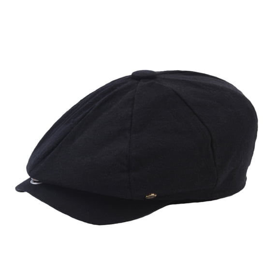 HNMKIU Classic Newsboy Cap Adjustable Unisex Solid Color Hat for Men and Women Black,One Size