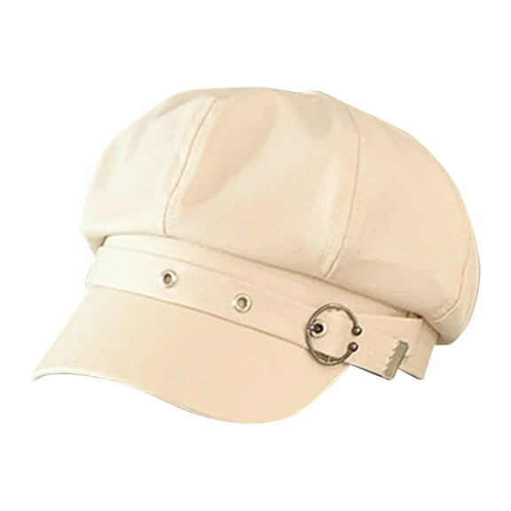 HNMKIU Classic Women's Beret Newsboy Hat for Autumn Winter and Spring Seasons Timeless Elegant Soft Cap Beige,One Size