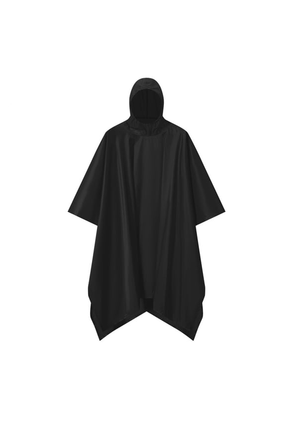 Cloak Raincoat Functional Three-in-One PU Coated Shield for All-Weather and Stylish Layering Black,XXL