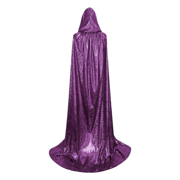 HNMKIU Cloak With Hood For Adults Shiny Cape For Parties And Themed Events Purple,130