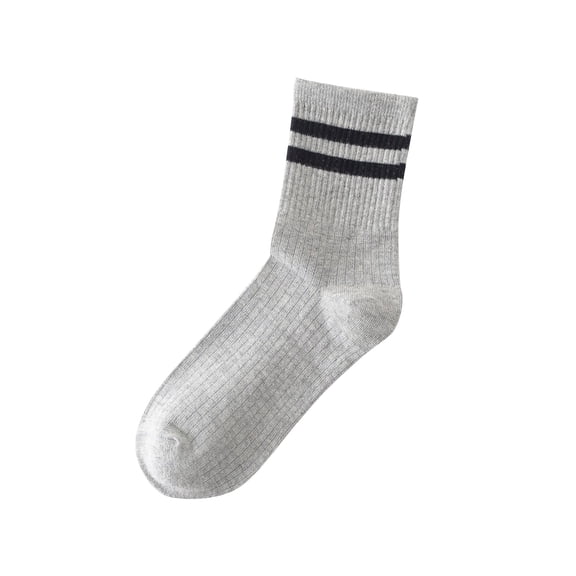 HNMKIU Unisex Striped Dress Socks Novelty Casual Athletic Wear For College Tennis And Everyday Use Grey,One Size