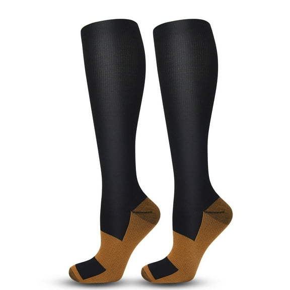 HNMKIU Compression Sports Socks for Men and Women Calf Support Compression Socks for and Runners Varicose Vein Leg Sleeves Running Socks for Compression Support Black,S