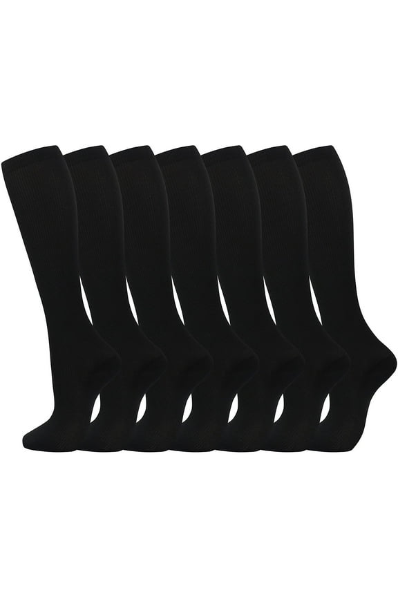 Compression Stockings For Enhanced Circulation Athletic Support Knee High Socks For Women And Men Black,XXL