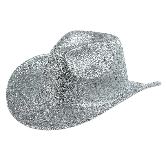 HNMKIU Cool Stage Performance Festival Party Cowboy Jazz Hat for Western Style Entertainment Silver,One Size
