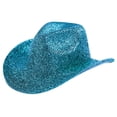 thumbnail image 1 of HNMKIU Cool Stage Performance Festival Party Cowboy Jazz Hat for Western Style Entertainment Sky Blue,One Size, 1 of 2