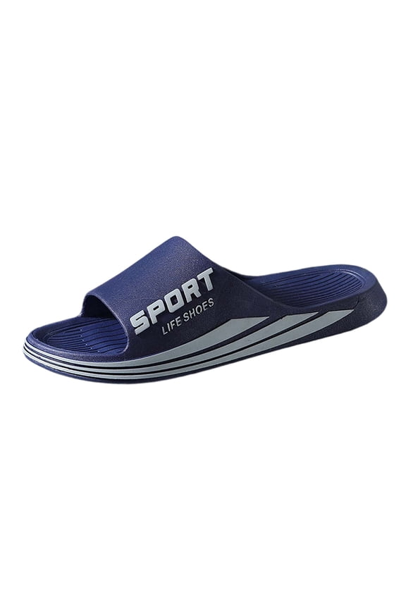 Couple Sandals Comfortable Summer Outdoor Indoor Bathroom Beach Unisex Slides for Casual Everyday Footwear Shoes for Men Dark Blue,9