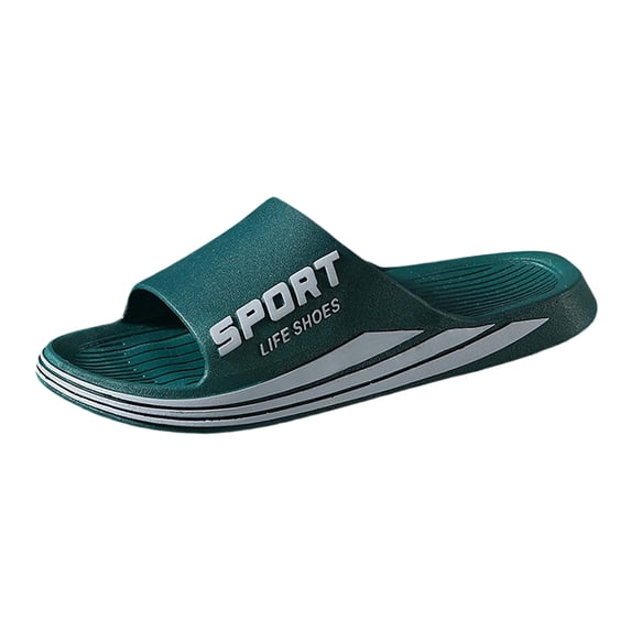 HNMKIU Couple Sandals Comfortable Summer Outdoor Indoor Bathroom Beach Unisex Slides for Casual Everyday Footwear Shoes for Men Green,8