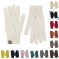 thumbnail image 1 of HNMKIU Couples Winter Outdoor Thermal Wool Knitted Gloves with Touchscreen for Adults Solid Color Unisex Warmth White - One Size, 1 of 9