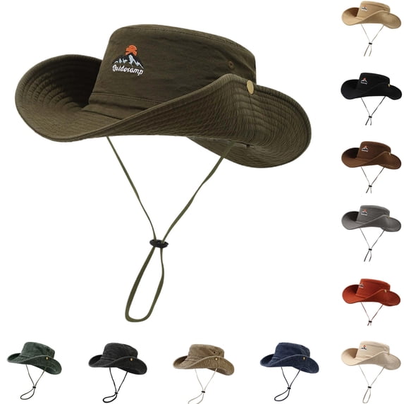 HNMKIU Cowboy Hat Men Women Western Camping Spring Summer Outdoor Fisherman Sun Hat For Hiking And Fishing