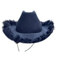 thumbnail image 1 of HNMKIU Cowboy Hat With Feathers for Adult Party Dress Up Outfits Ideal for Women,Black, 1 of 6