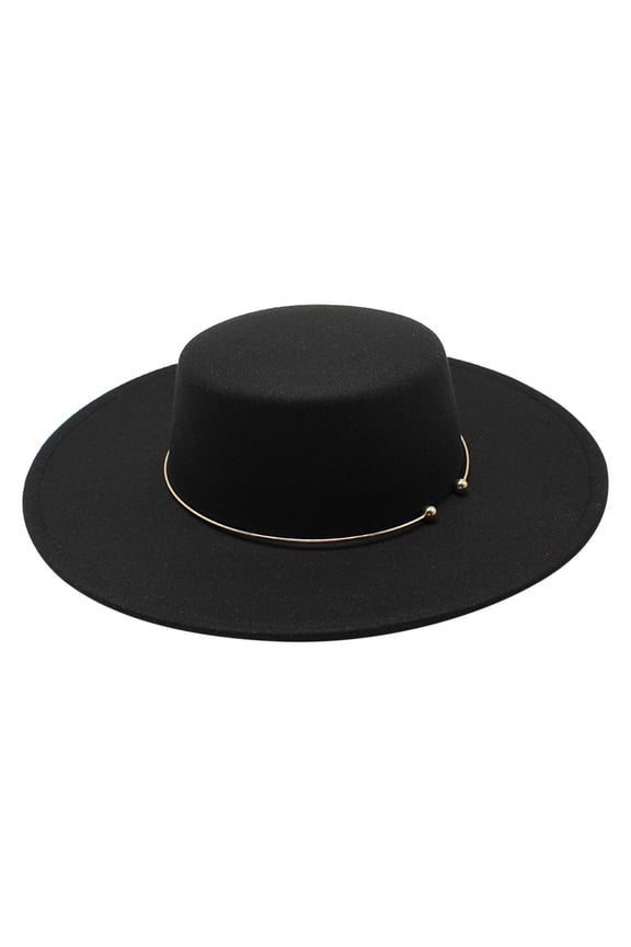 Cowboy Hats Fedora Flat Top Design for Women and Men Stylish Pork Pie Wide Brim Accessory,Black