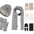 thumbnail image 1 of HNMKIU Cozy Winter Knit Hat Scarf Set For Men Women Warm Thermal Outdoor Accessories Grey - One Size, 1 of 9