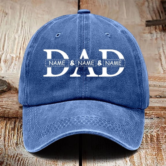 HNMKIU Custom Baseball Cap for Father's Day Idea from Children and Family Blue,One Size