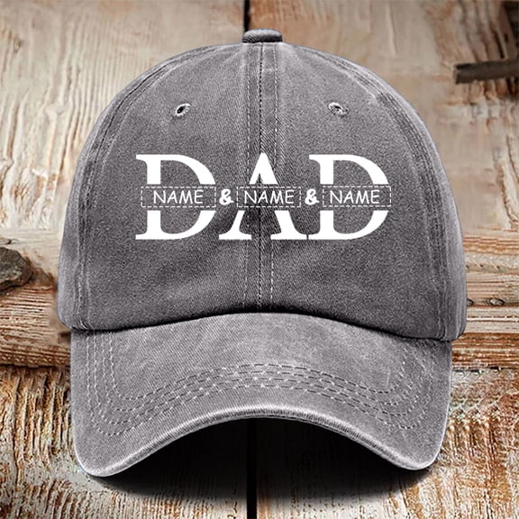 HNMKIU Custom Baseball Cap for Father's Day Idea from Children and Family Grey,One Size