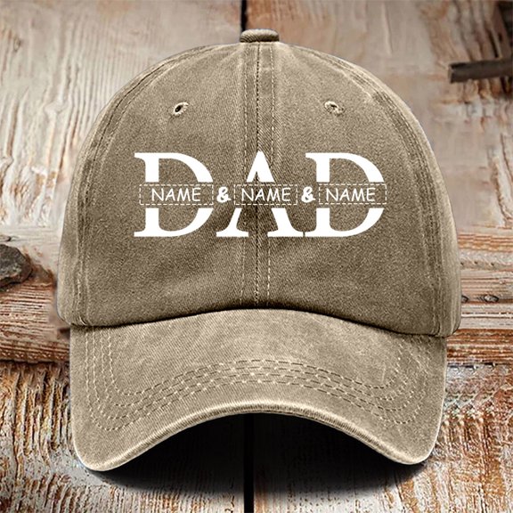 HNMKIU Custom Baseball Cap for Father's Day Idea from Children and Family Khaki,One Size
