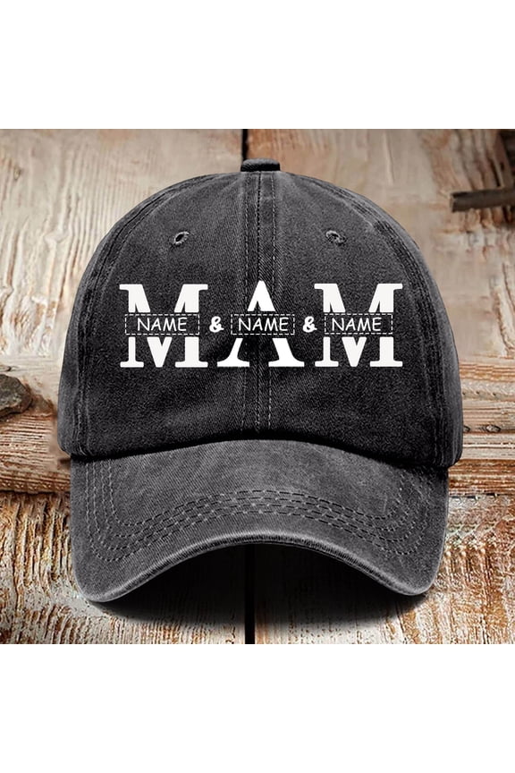 Custom Embroidered Baseball Cap Hat For Mom From Kids Unique Day Present Black,One Size