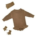 thumbnail image 1 of HNMKIU Customizable Name Hand Embroidered Baby Knitted Fall Jumpsuit Autumn Winter Sweater Cute Crawling for 0-18 Months Brown,, 1 of 4