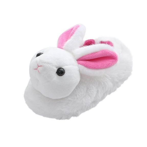 HNMKIU Cute Girls Slippers Warm and Cozy Slippers for Kids Indoor Comfort White,4.5-7 Years