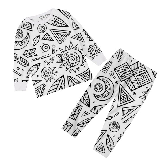 HNMKIU DIY Hand Painted Coloring Pajama Set for Kids Homewear Play and Sleep Outfit White,2-3 Years