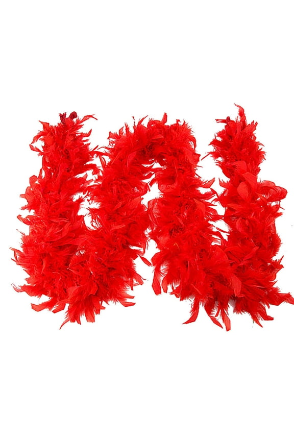 Dance Performance Wedding Feather Scarf with Fashion Decorative for Stage and Events red,One Size