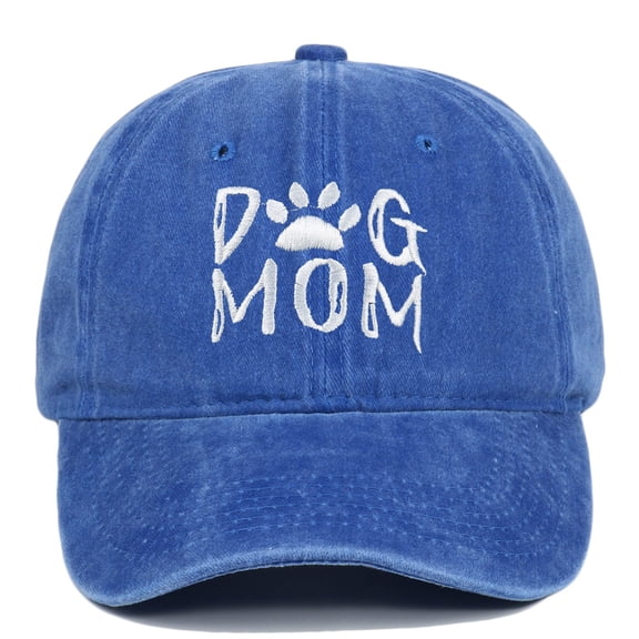 HNMKIU Dog Mom Embroidered Baseball Cap Adjustable Washed Sun Hat For Women Outdoor Casual Wear Dark Blue,One Size