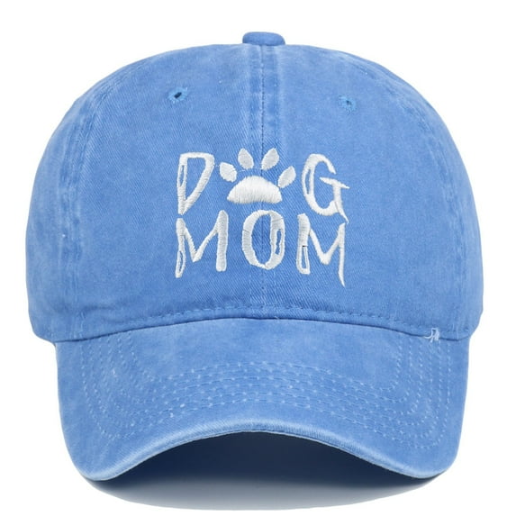 HNMKIU Dog Mom Embroidered Baseball Cap Adjustable Washed Sun Hat For Women Outdoor Casual Wear Light Blue,One Size