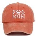 thumbnail image 1 of HNMKIU Dog Mom Embroidered Baseball Cap Adjustable Washed Sun Hat For Women Outdoor Casual Wear Orange,One Size, 1 of 2